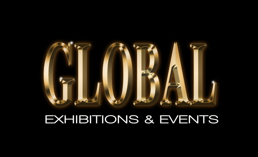 A black background with the word global in gold letters.